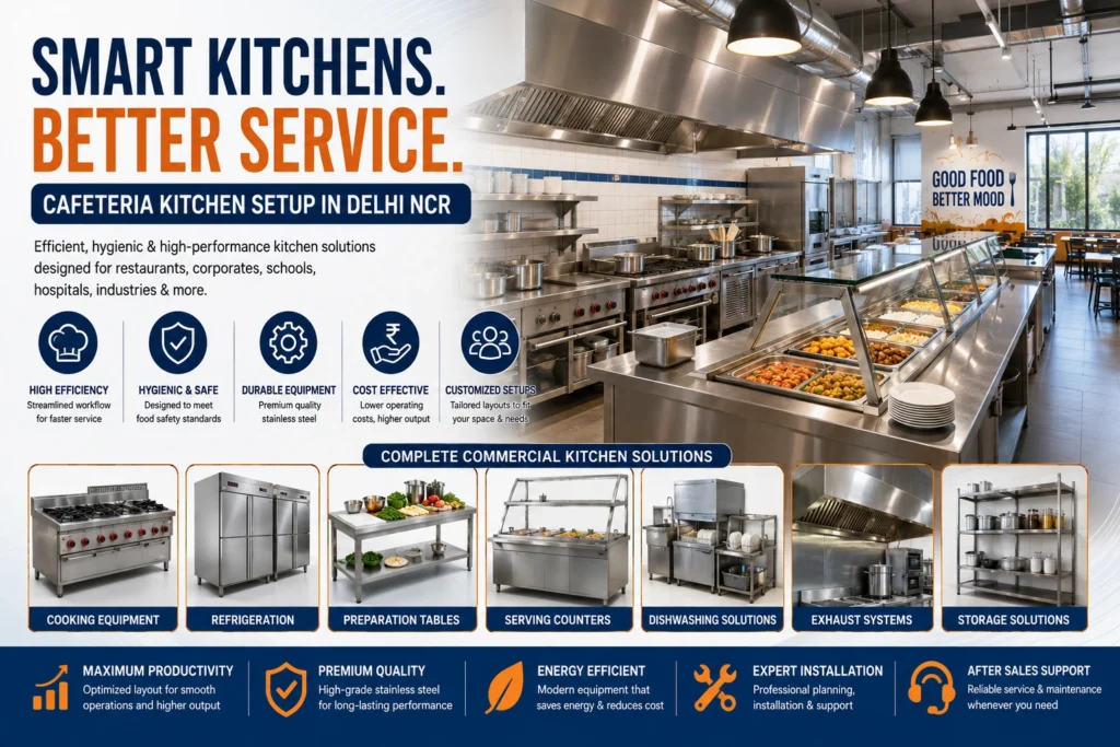 Cafeteria Kitchen Setup in Delhi NCR: Complete Guide to Efficient Commercial Kitchens