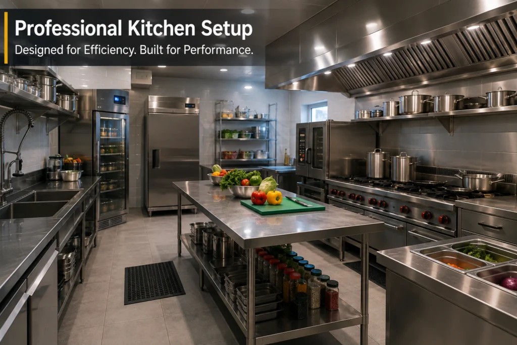 Professional Kitchen Setup in Delhi | Balaji Kitchen commercial Kitchen Setup